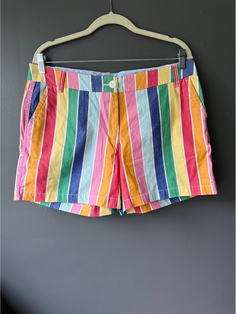 Crown & Ivy Women's Multicolor Striped Shorts Size 12 Caroline